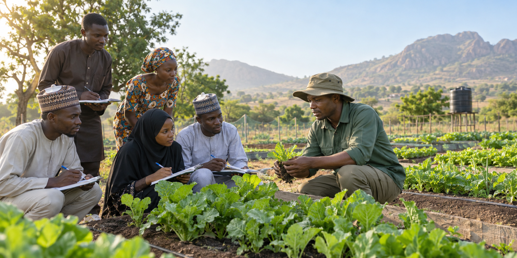 Practical agricultural training in the field
